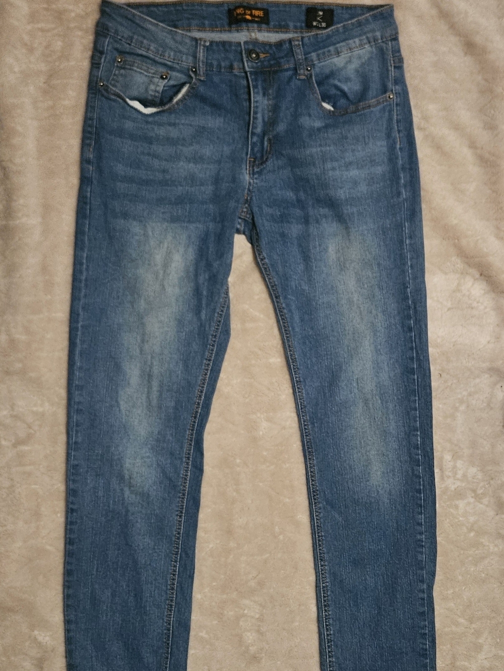 Ring of Fire Men's Light-Mid Blue Skinny Jeans